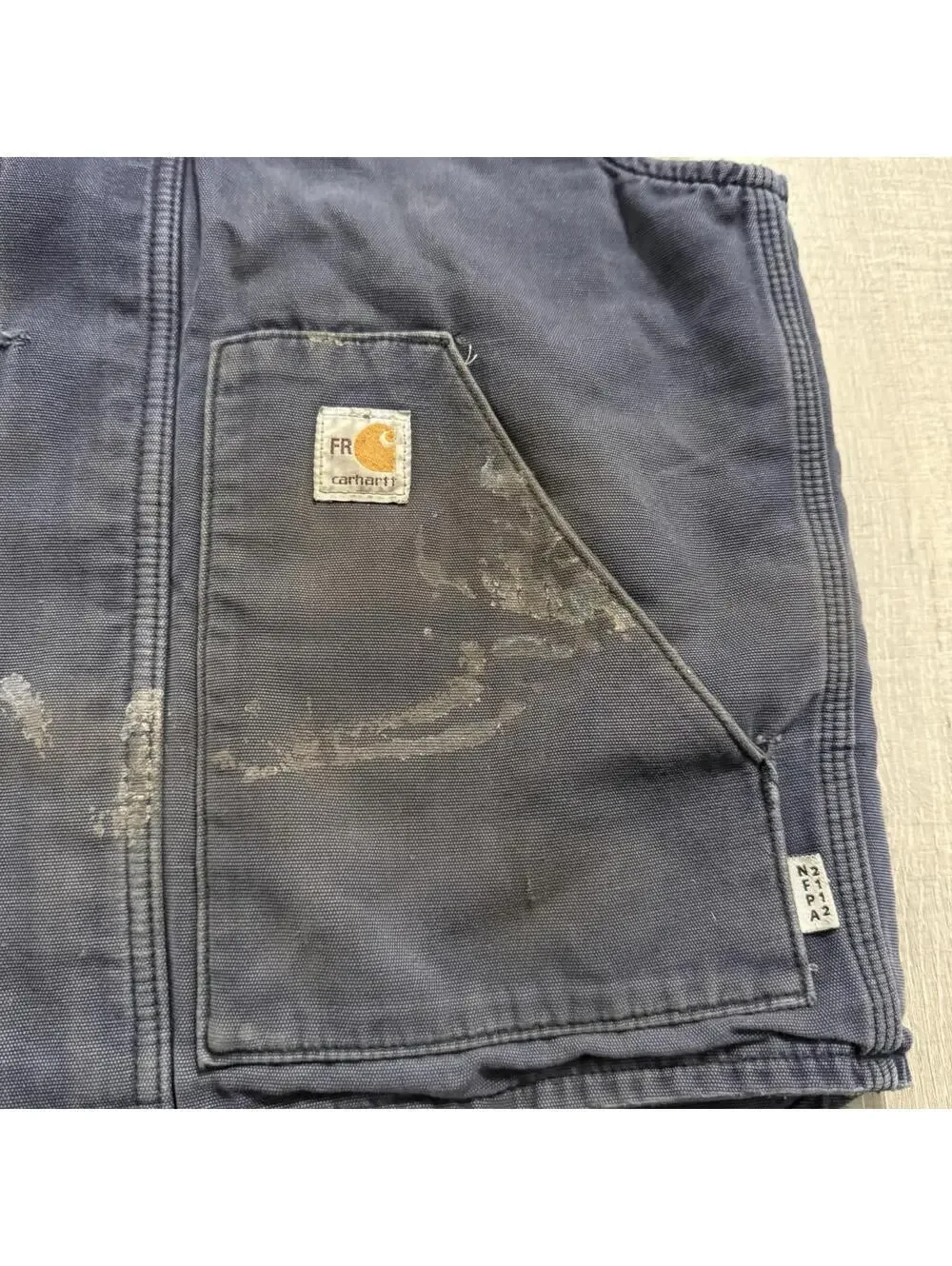 Carhartt Vest Mens Small Blue Flame Resistant Mock Neck Sherpa Lined Safety
